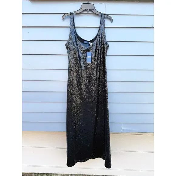 NWT POLO RALPH LAUREN Sequin Scoopneck Maxi Tank Dress 8